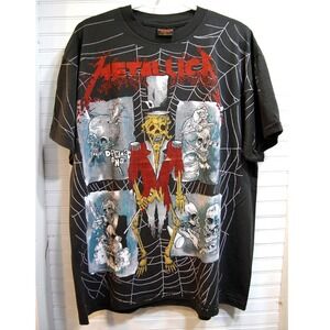 Metallica Damage‎ Inc AOP shirt XL 1992 Brockum reprint tee Spiderweb Pushead